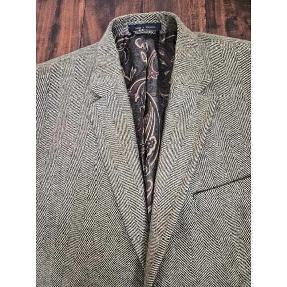 Lauren Ralph Lauren wool cashmere herringbone blazer size 44r - Picture 3 of 10